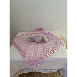 Pro Goleem Pink Bunny Rabbit Lovey Security Blanket Minky Dot Satin Backing